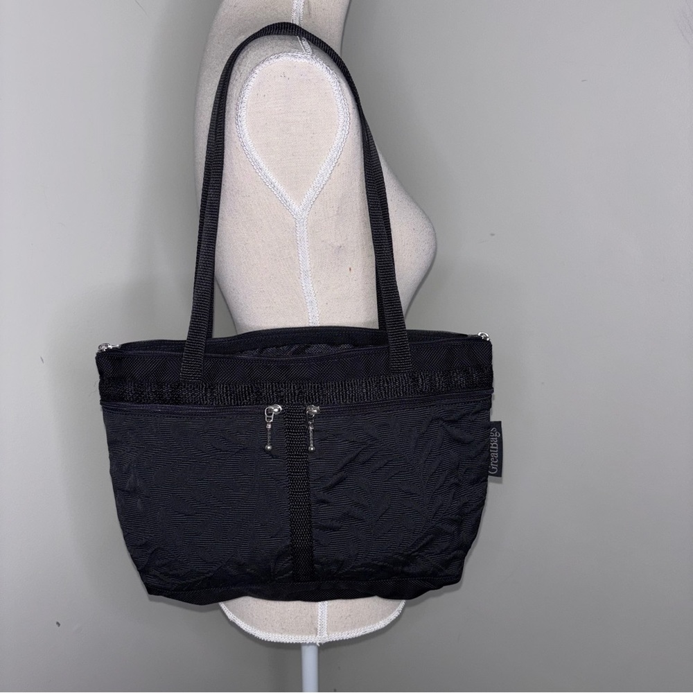 Great Bags CURRENT 222 Medium French Satchel Organizer tote purse black textured